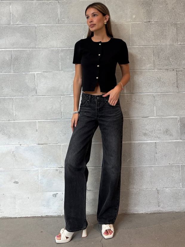 RD STYLE Sophie Short Sleeve Button-Front Top