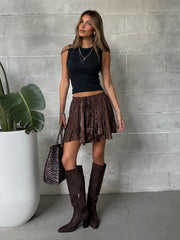 FREE PEOPLE One Third Charm Shine Mini Skirt