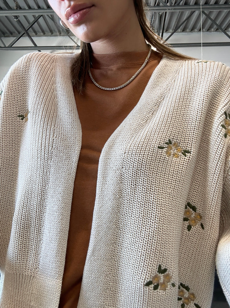 DEX Floral Embroidered Cardigan