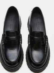 STEVE MADDEN Langsten Black Platform Lug Loafer