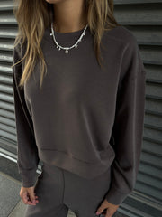 RD STYLE Long Sleeve Pullover and Wide Leg Pant Set