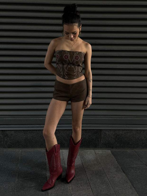 27 Faux Leather Micro Shorts