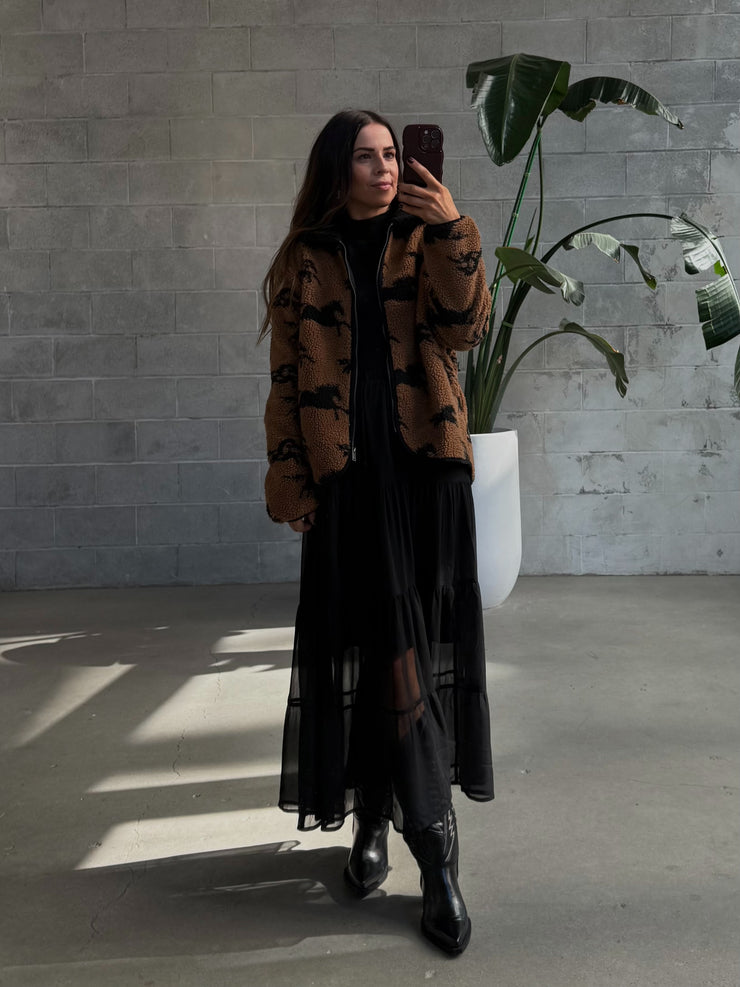 RD STYLE Jolene Horse Print Sherpa Jacket