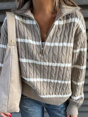DEX Half Zip Cable Knit Sweater