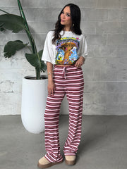 PIECES Toni High Waisted Ribbed Knit Pant