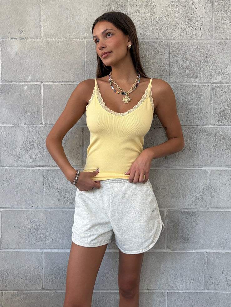 C'EST MOI Bamboo Lace Trim Tank