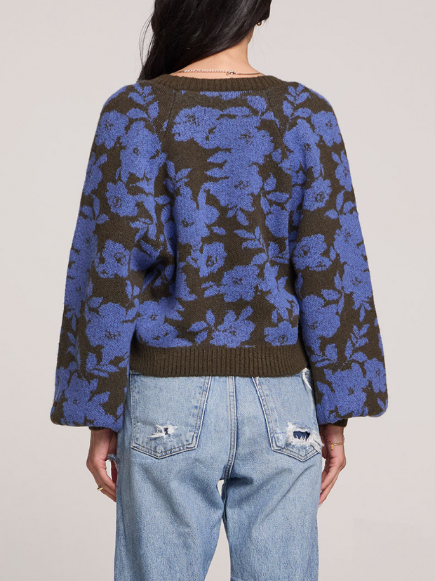 SALTWATER LUXE Noble Bell Sleeve Floral Knit Sweater