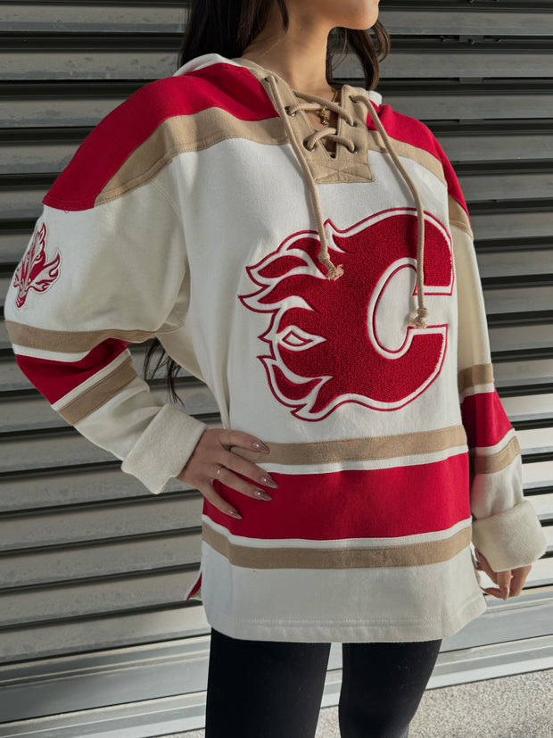 '47 BRAND Calgary Flames Tri-Nilley 47 Superior Lace Hoodie