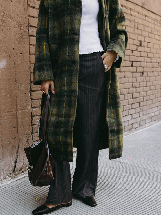 BLACK TAPE Pinstripe Button Hem Trouser