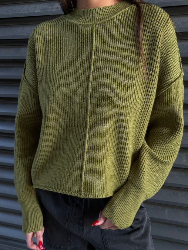 DEX Mockneck Rib Knit Sweater