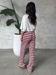 PIECES Toni High Waisted Ribbed Knit Pant