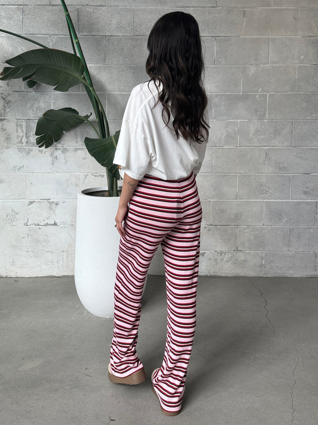 PIECES Toni High Waisted Ribbed Knit Pant