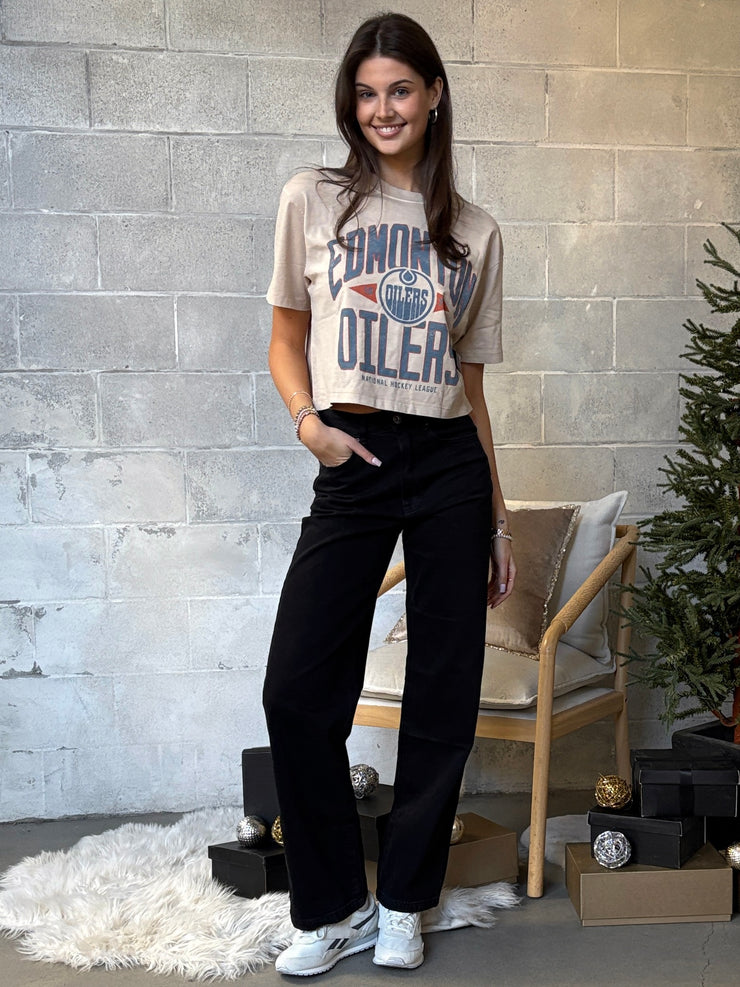 '47 BRAND Edmonton Oilers Windthrow Ravine '47 Crop Tee