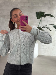 RD STYLE Jocasta Crewneck Cable Knit Cardigan