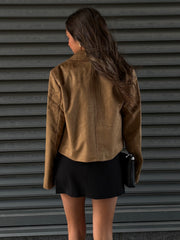 ONLY Tulip Faux Suede Button Front Jacket