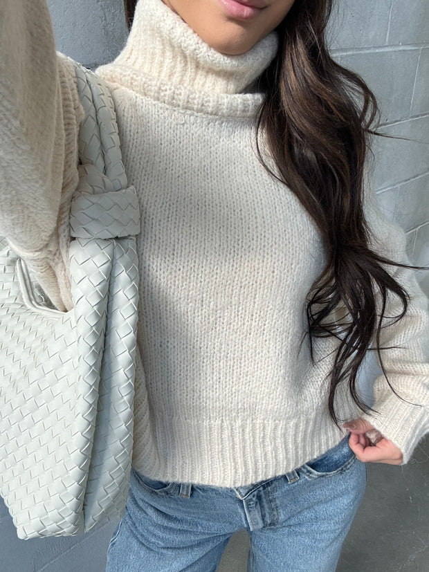 C'EST MOI Knit Crop Turtleneck Sweater