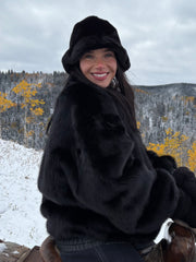 C'EST MOI Faux Fur Bucket Hat