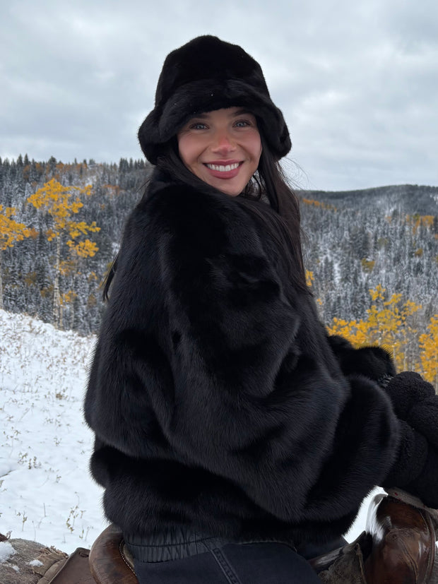 C'EST MOI Faux Fur Bucket Hat
