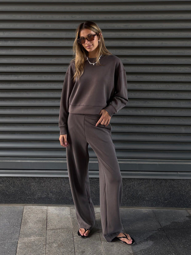RD STYLE Long Sleeve Pullover and Wide Leg Pant Set