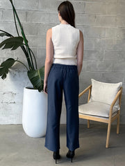 BLACK TAPE Belted Denim Wide Leg Trouser