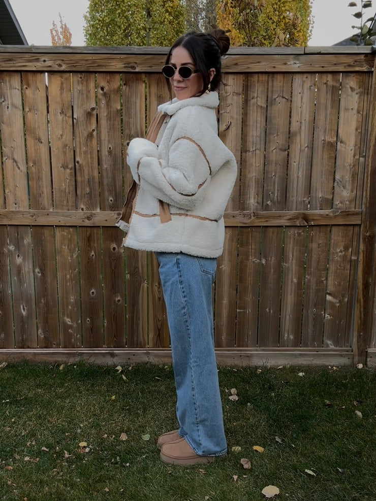 DEX Contrast Detail Fleece Sherpa Jacket