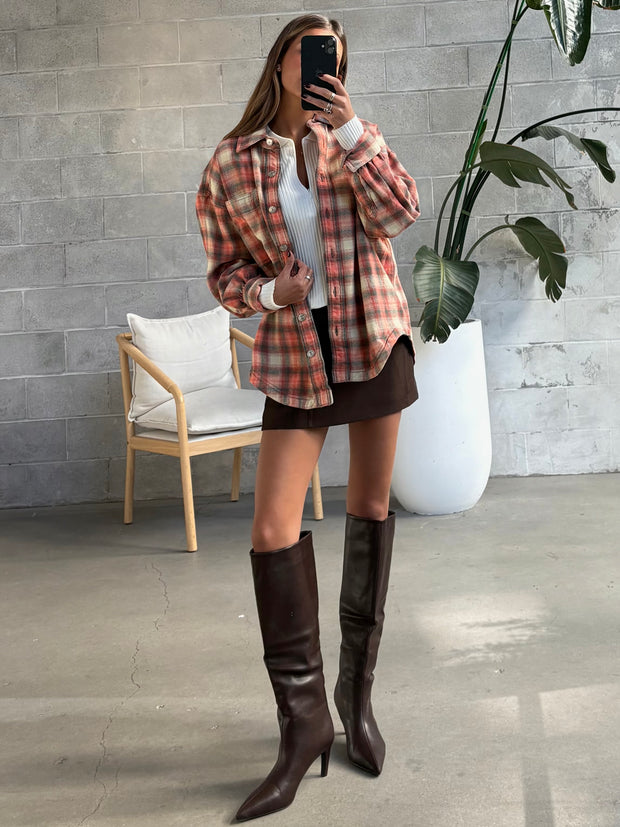 FREE PEOPLE Ashley Plaid Shirt