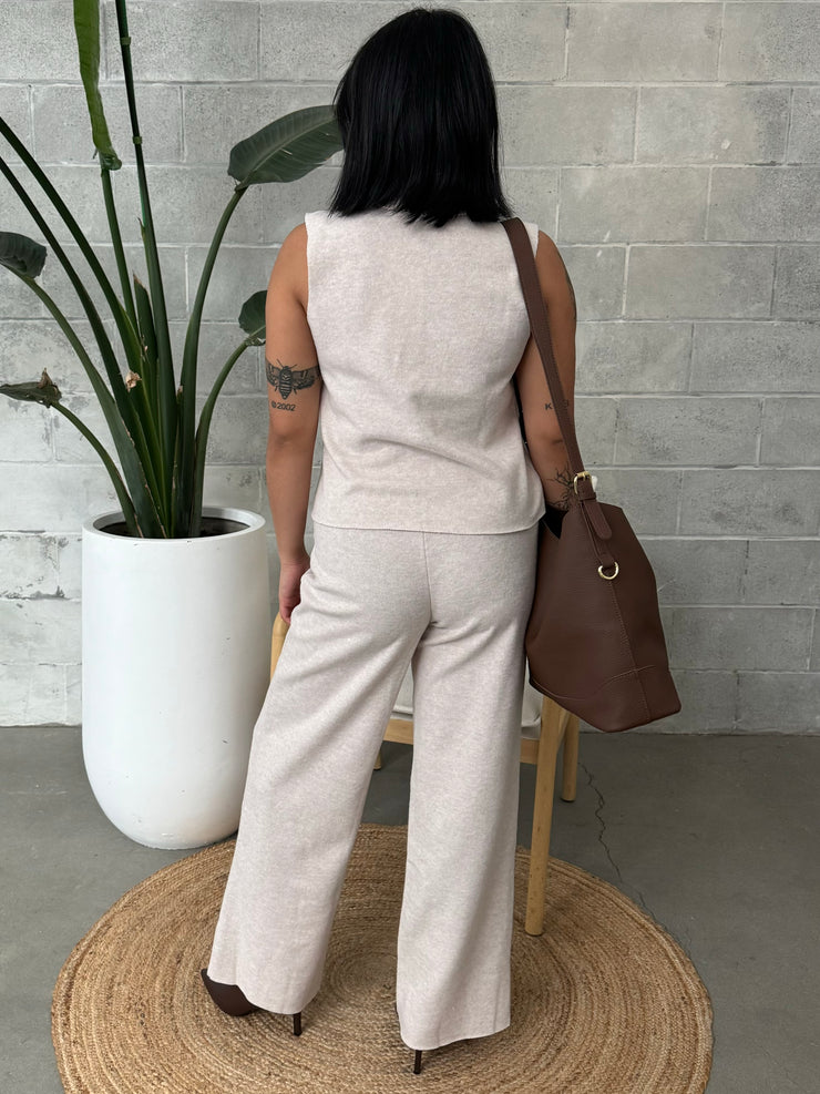 ONLY Martine Sleeveless Turtleneck Top and Wide Leg Pant Set