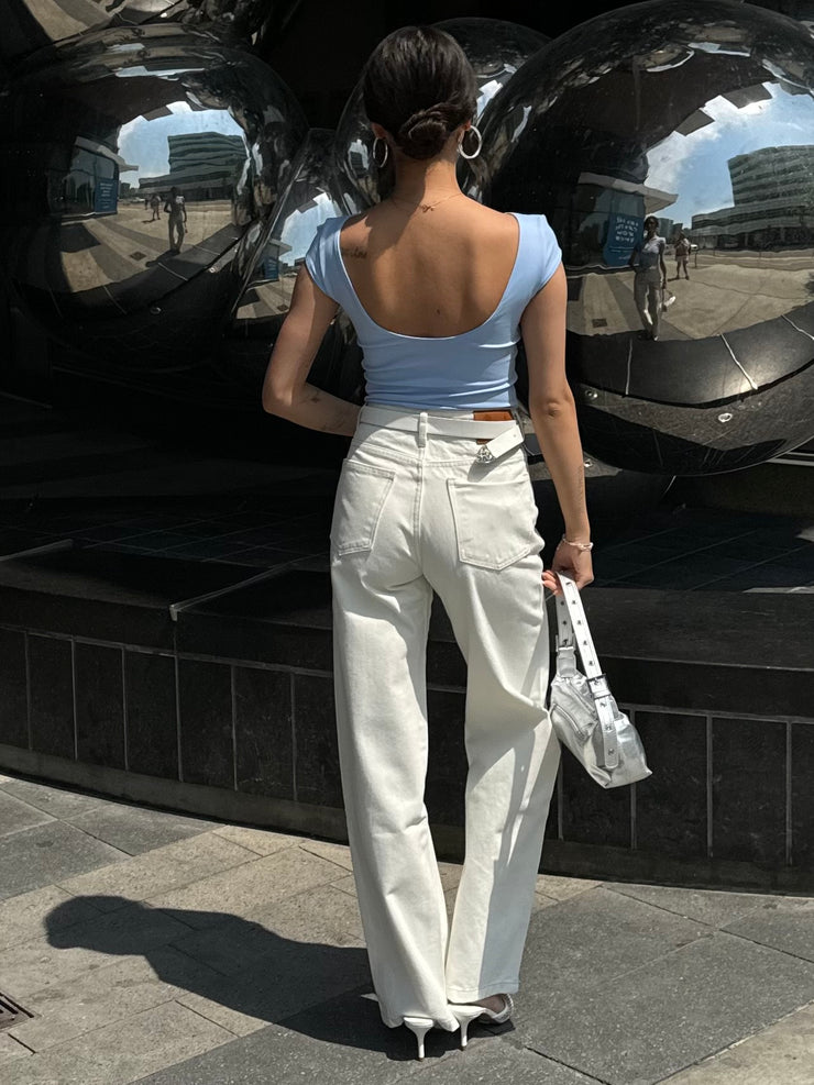 RD STYLE Brida Cap Sleeve Boatneck Top