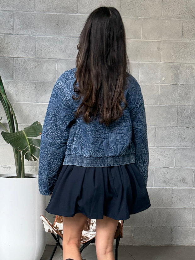 DEX Floral Quilted Bomber Jacket