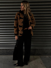 RD STYLE Jolene Horse Print Sherpa Jacket