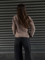 DEX Cuffed Sleeve Textured Cardigan