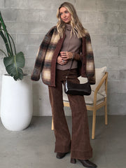 RD STYLE Sophie Plaid Sherpa Jacket