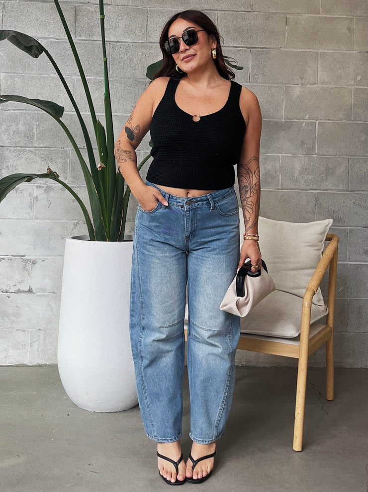 27 Mid Rise Barrel Jeans