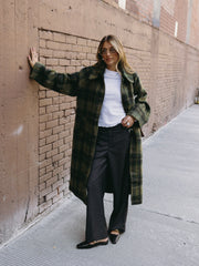 BLACK TAPE Pinstripe Button Hem Trouser