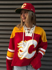'47 BRAND NHL Calgary Flames '47 Cropped Superior Lace Hoodie