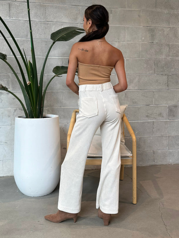 DEX Wide Leg Corduroy Ankle Pant