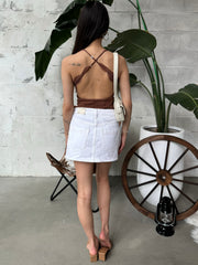 FREE PEOPLE Wynne Denim Skirt