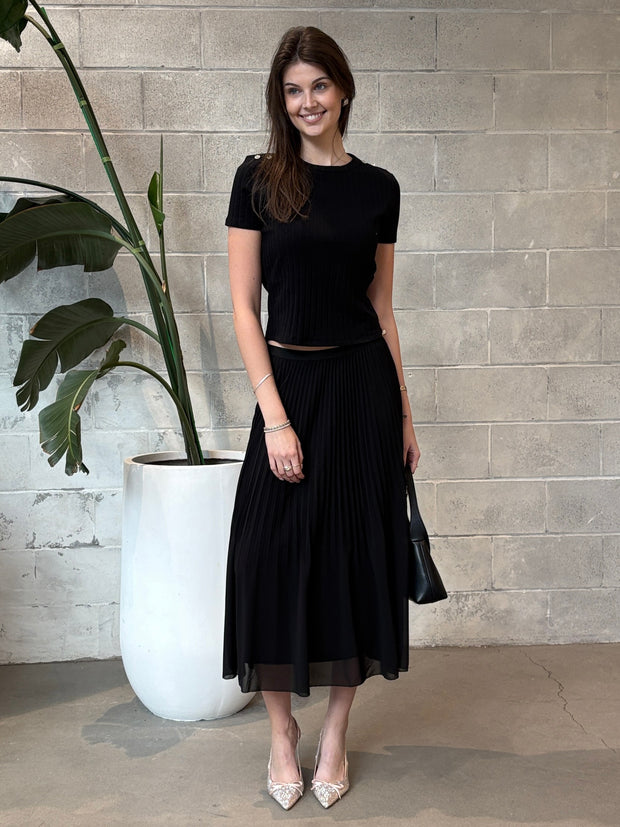 DEX Embellished Shoulder Rib Top