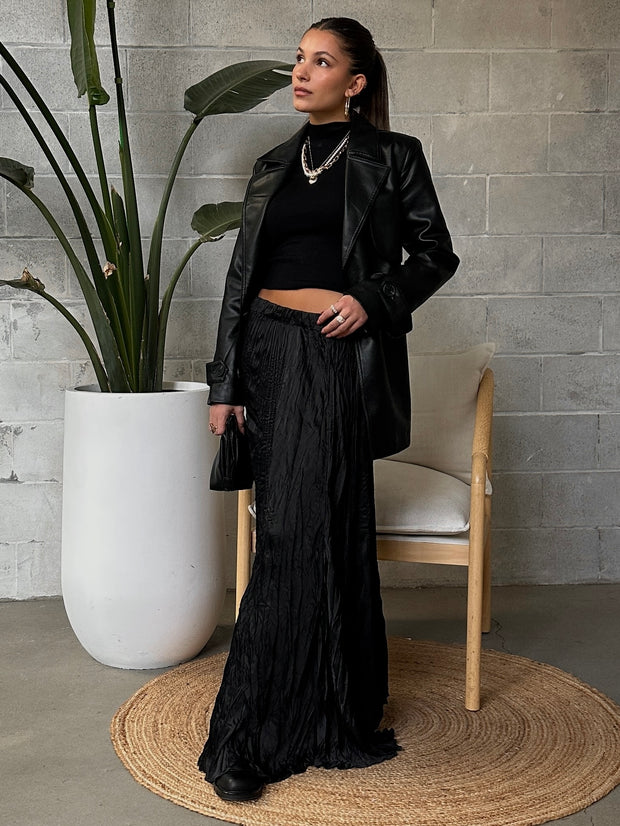 C'EST MOI Pleated Maxi Skirt