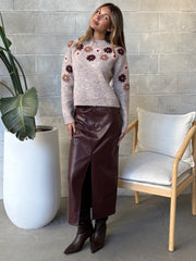 BLACK TAPE Floral Embroidered Sweater
