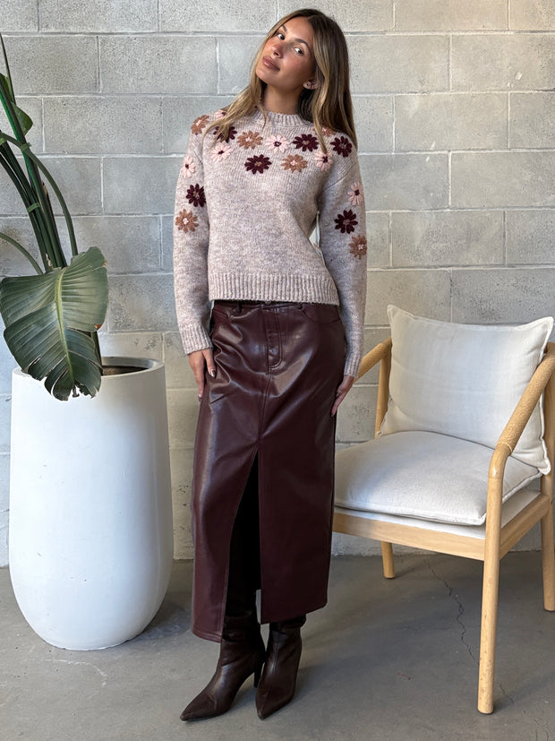 BLACK TAPE Floral Embroidered Sweater