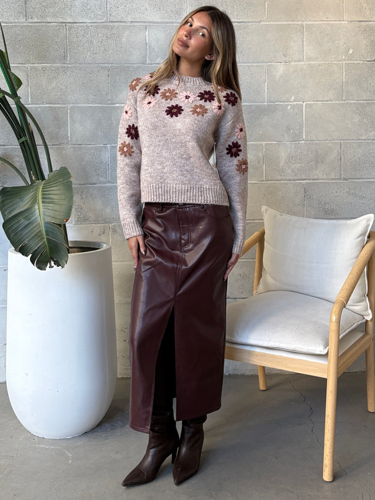 BLACK TAPE Floral Embroidered Sweater