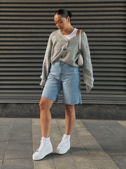 DEX Sara High Rise Long Denim Short