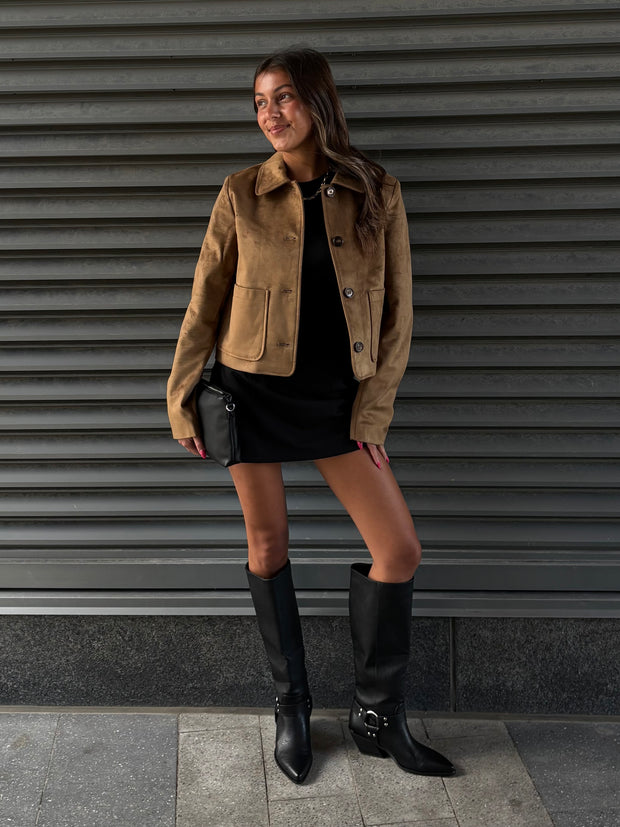 ONLY Tulip Faux Suede Button Front Jacket
