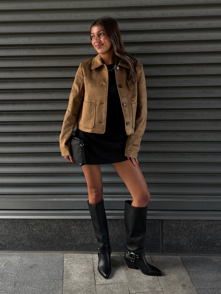 ONLY Tulip Faux Suede Button Front Jacket