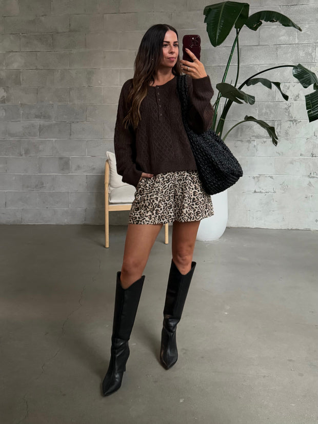GENTLE FAWN Aspen Cable Knit Button Front Sweater