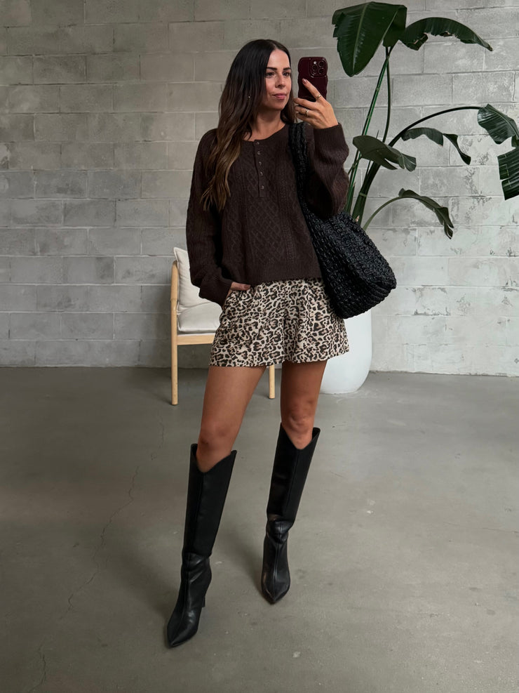 GENTLE FAWN Aspen Cable Knit Button Front Sweater