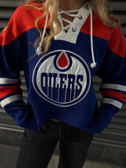 '47 BRAND NHL Edmonton Oilers '47 Cropped Superior Lace Hoodie
