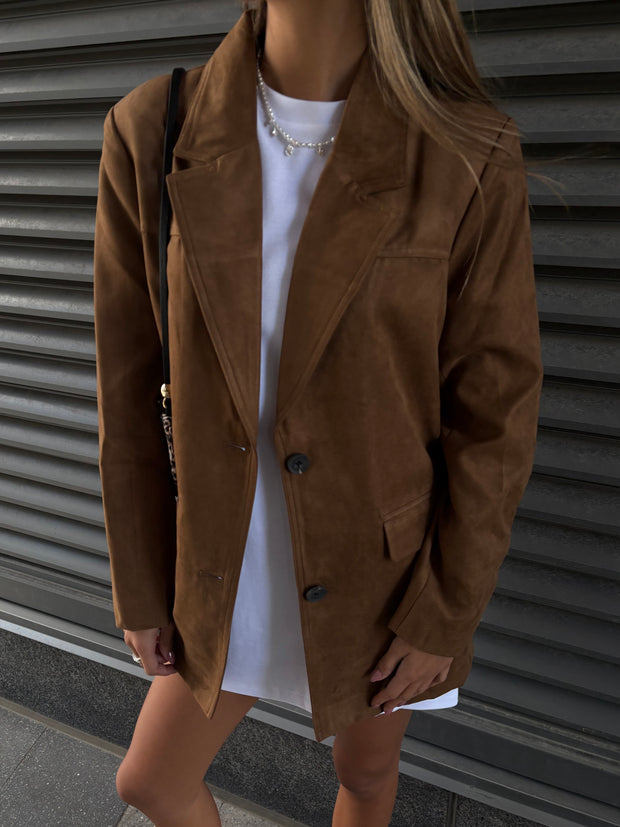 NOISY MAY Laya Faux Suede Blazer