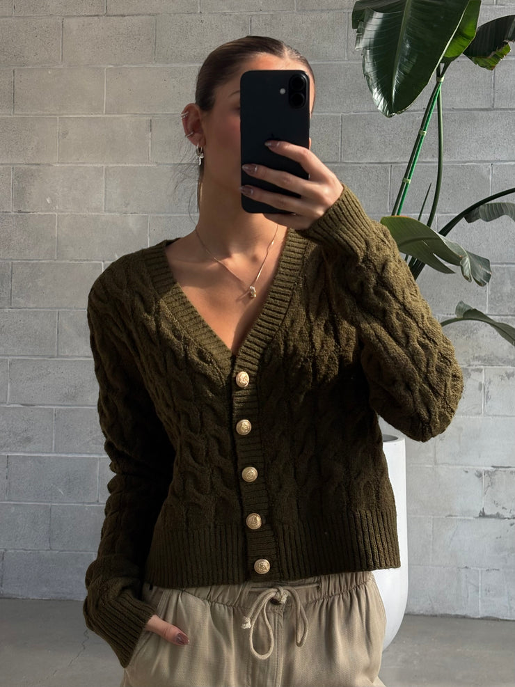 BLACK TAPE Cable Knit Cardigan